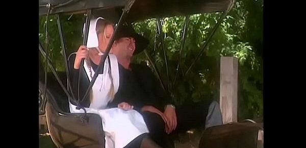  Amish and his charming golden-haired wife with big tits Nina Ferrari went to nearest town to make arrangement with blacksmith